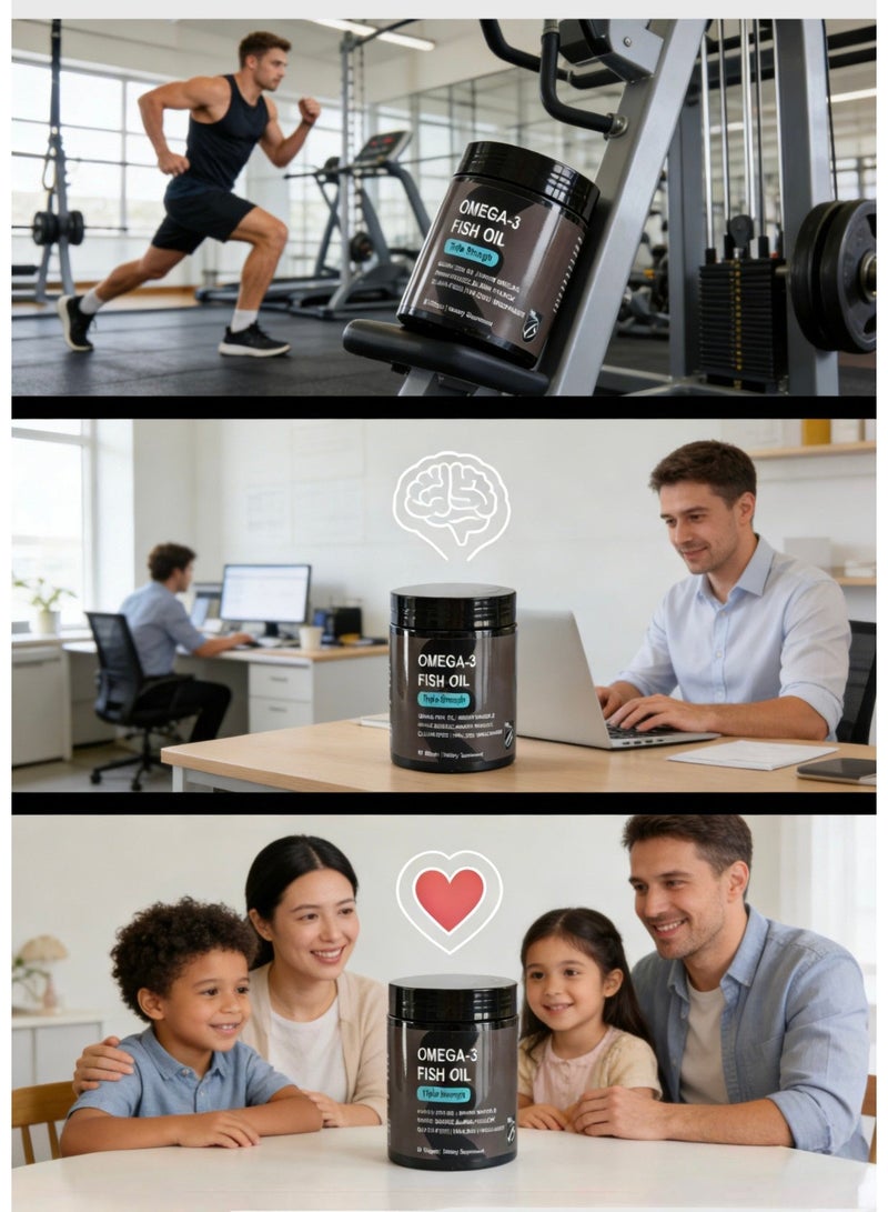 SPORTS RESEARCH Omega-3, Triple Strength, 1250 mg, Made with Alaskaomega, with Triglycerides EPA and DHA | Supporting the heart, brain and joints | IFOS Certified 5 Star, Non-GMO & Gluten Free - 90 Softgels - Image 4